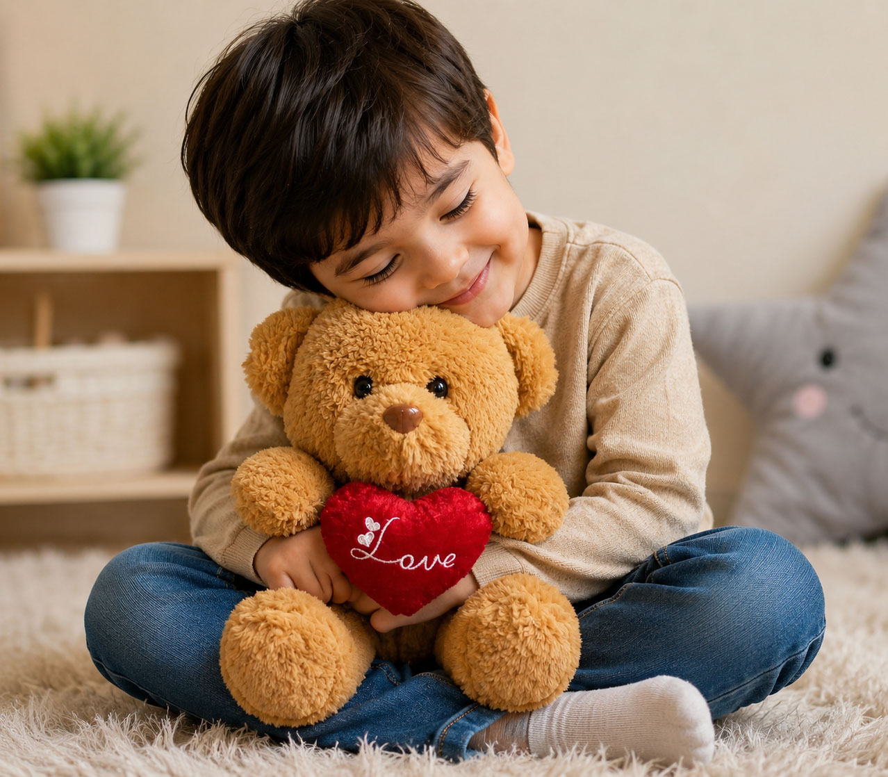 Hugging Bear Plush Toy – 20 CM