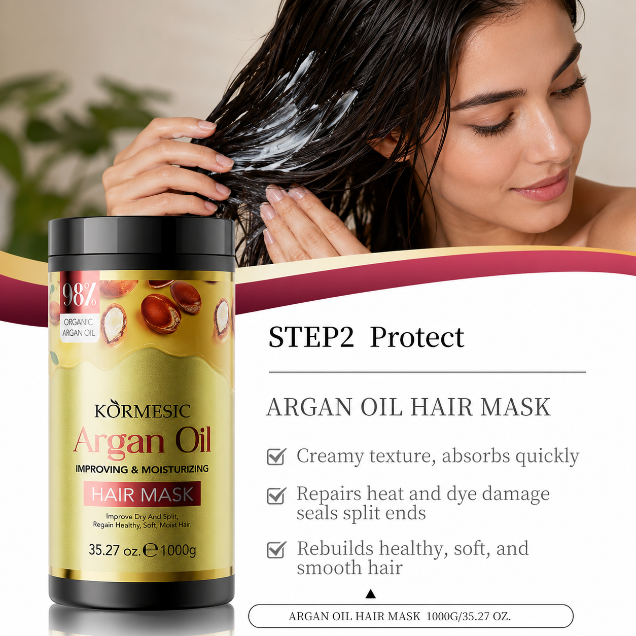 ormesic ArganGlow Keratin Repair Hair Mask (1000g)
