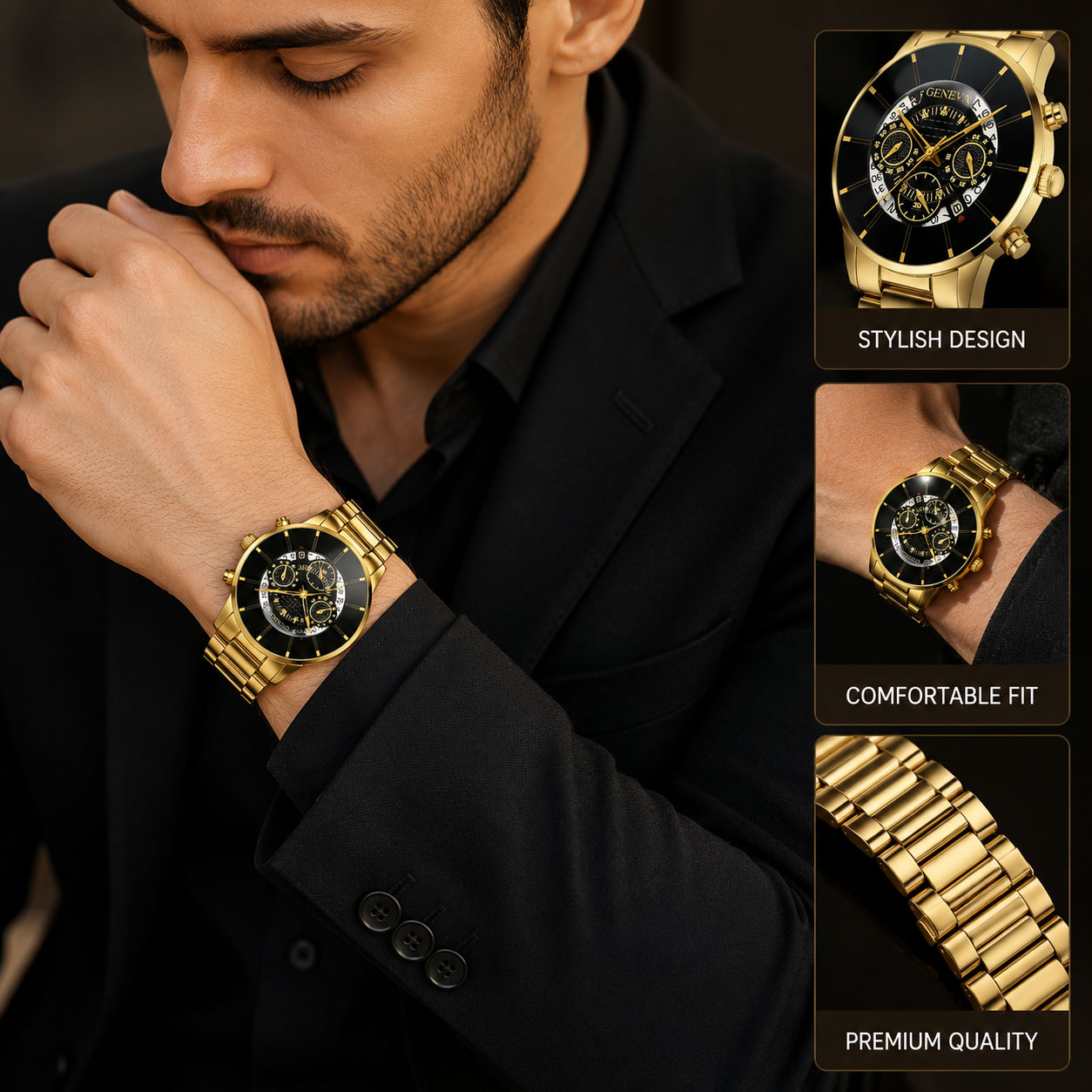 eneva Chrono Luxe Men’s Watch – Premium Edition